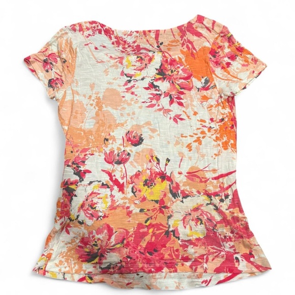 Apt. 9 Floral Short Sleeve Top- Coral and Peach - Size SP - Picture 4 of 4